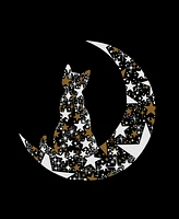 La Pop Art Men's Cat Sitting On Moon Premium Blend Word T-Shirt