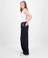 Tinseltown Juniors' Mixed Media Denim Sweatpants