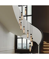 Industrial Multi-Light Pendant - 9-Light Mesh Cylinder Chandelier (Bulb Not Included)