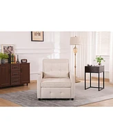 Sleeper Chair 3-in-1 Convertible Chair Bed Pull Out Sleeper Chair Beds Adjustable Single Armchair Sofa Bed with Usb Ports, Side Pocket