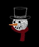 La Pop Art Men's Snowman Face Word Long Sleeve T-Shirt