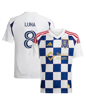 Adidas Big Boys and Girls Diego Luna White Real Salt Lake 2025 Grid City Replica Player Jersey