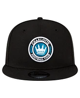 New Era Men's Black Charlotte Fc Club Logo 9FIFTY Snapback Hat