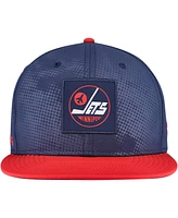 Fanatics Men's Navy/Red Winnipeg Jets Authentic Pro Rink Snapback Hat