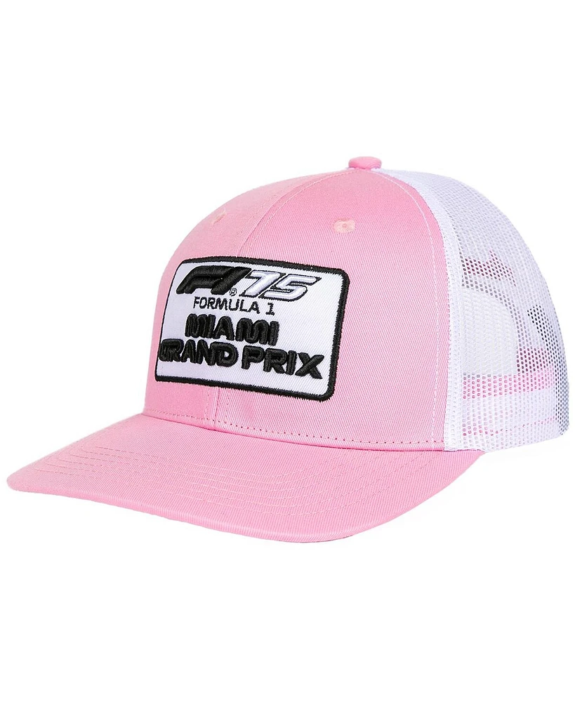 Insomniac Men's Pink F1 2025 Miami Grand Prix Patch Trucker Adjustable Hat