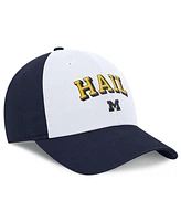 Jordan Men's White/Navy Michigan Wolverines Club Swoosh Performance Adjustable Hat