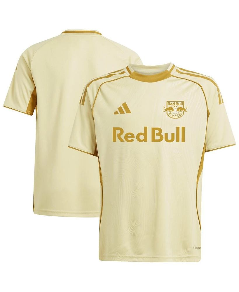 Adidas Big Boys and Girls Tan New York Red Bulls 2025 One Planet Pre-Match Jersey