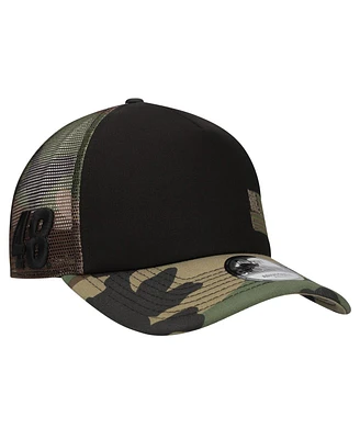 New Era Men's Black/Camo Alex Bowman Trucker 9FORTY Adjustable Hat