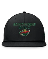 Fanatics Men's Black Minnesota Wild Authentic Pro Prime Snapback Hat