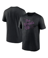 Nike Men's Black New York Mets 2025 City Connect Team Phrase Script Legend Performance T-Shirt