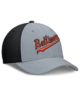 Nike Men's Gray/Black Baltimore Orioles Rise Swoosh Performance Flex Hat
