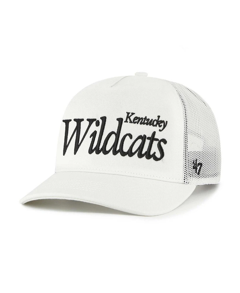 '47 Brand Men's and Women's Cream Kentucky Wildcats Foundation Script Adjustable Trucker Hat