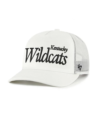 '47 Brand Men's and Women's Cream Kentucky Wildcats Foundation Script Adjustable Trucker Hat
