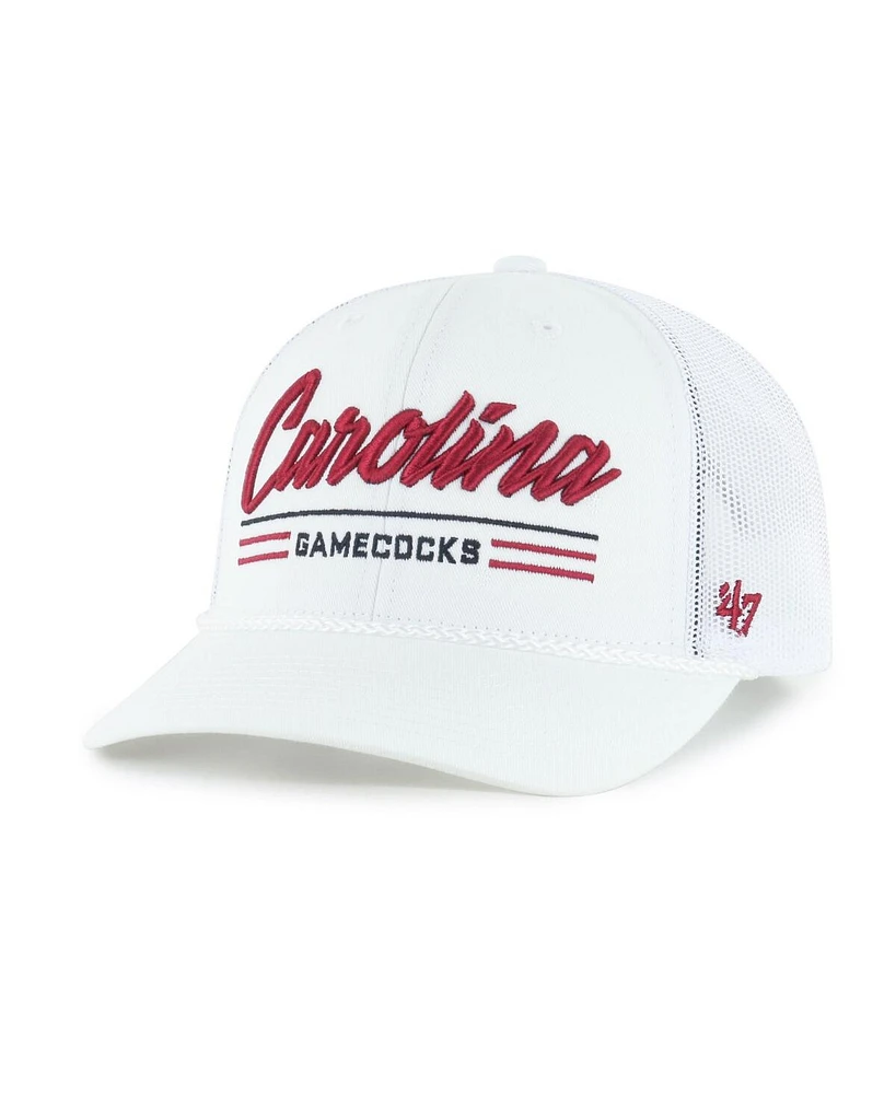 '47 Brand Men's White South Carolina Gamecocks Garner Rope Trucker Adjustable Hat