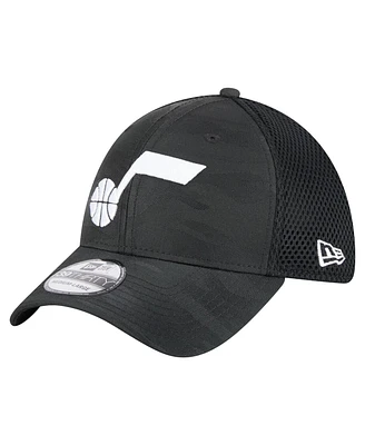 New Era Men's Black Utah Jazz Subtle Camo 39THIRTY Flex Hat