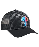 New Era Men's Black Philadelphia Phillies Gradient 9FORTY A-Frame M-Crown Trucker Adjustable Hat