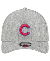 New Era Men's Gray Chicago Cubs Cotton Weave M-Crown A-Frame 9FORTY Adjustable Hat
