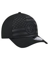 New Era Men's Black Brooklyn Nets Game Day Flag A-Frame 9FORTY Adjustable Hat