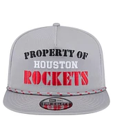 New Era Men's Gray Houston Rockets Throwback Property Of Golfer Snapback Hat