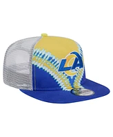New Era Men's Gold/Royal Los Angeles Rams Throwback Dye Golfer Snapback Hat