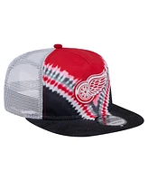New Era Men's Black/Red Detroit Red Wings Throwback V-Dye Adjustable Golfer Hat