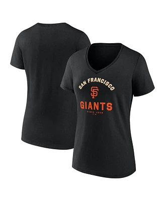 Logo Athletic Women's Black San Francisco Giants Unrivaled V-Neck T-Shirt