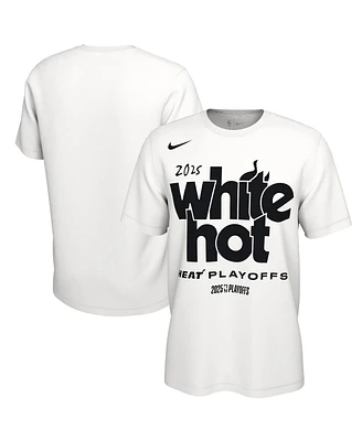 Nike Men's and Women's White Miami Heat 2025 Nba Playoffs On-Court Mantra T-Shirt