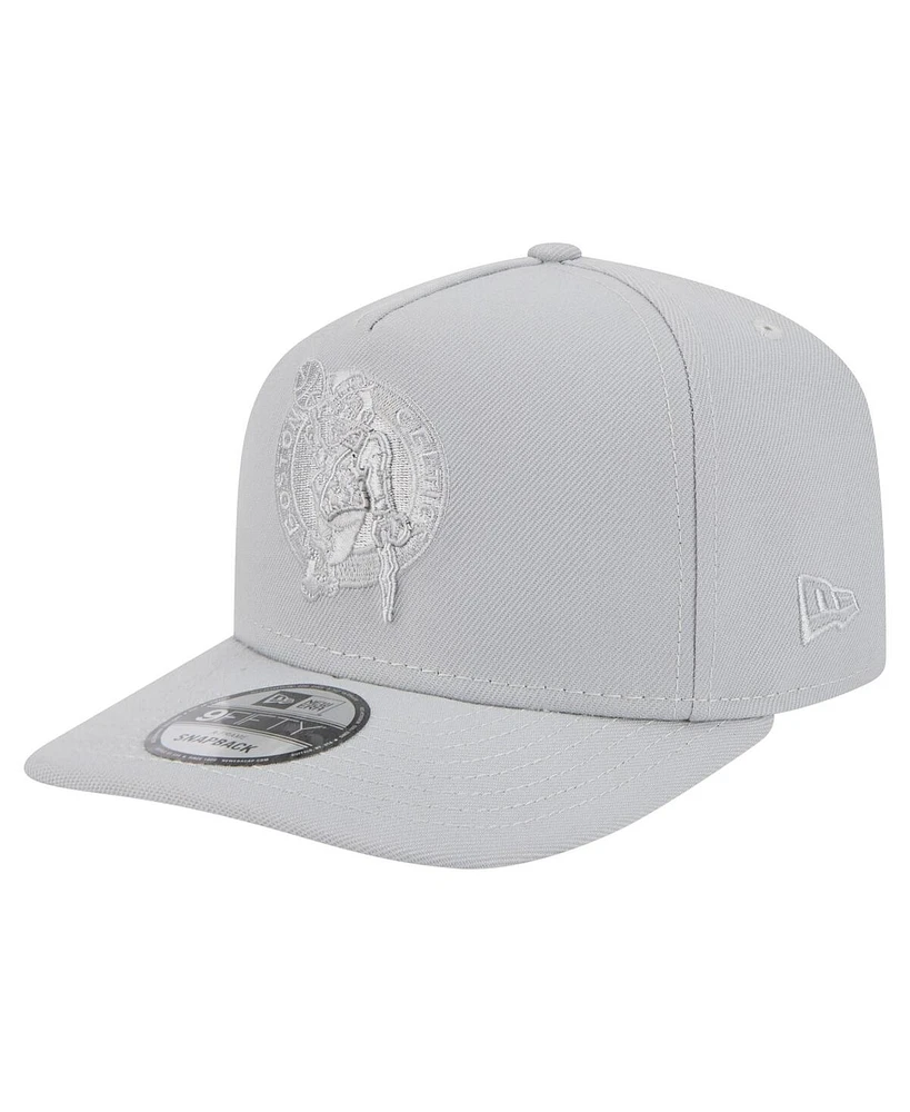 New Era Men's Gray Boston Celtics Colorpack A-Frame Pinch Front 9FIFTY Snapback Hat