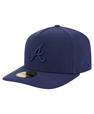 New Era Men's Navy Atlanta Braves Color Pack A-Frame 59FIFTY Fitted Hat