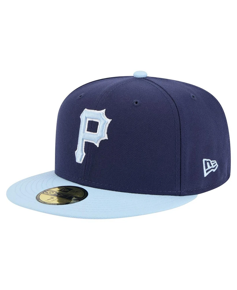 New Era Men's Navy/Light Blue Pittsburgh Pirates Color Pack 2-Tone 59FIFTY Fitted Hat