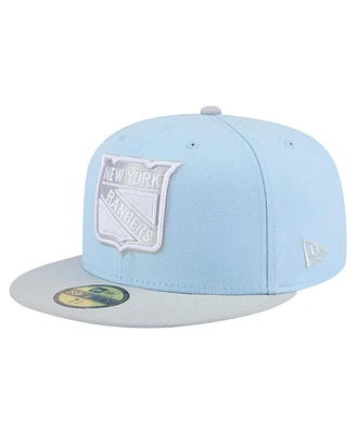 New Era Men's Light Blue/Gray York Rangers Color Pack 2-Tone 59FIFTY Fitted Hat