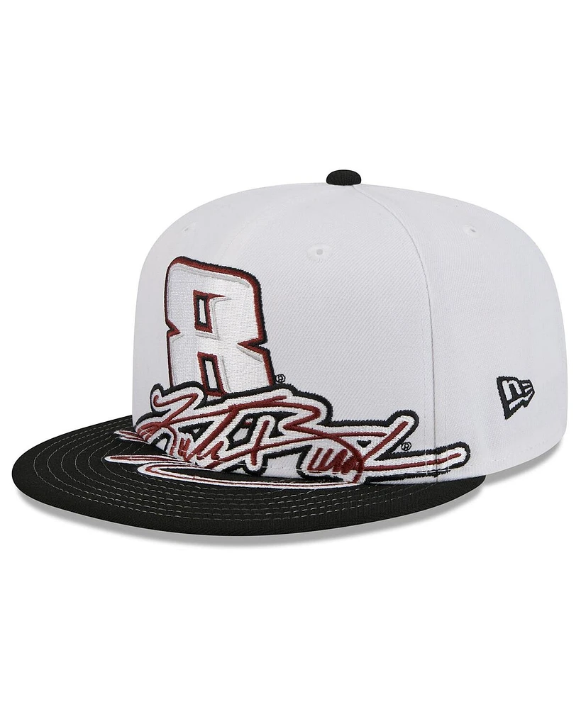 New Era Men's White/Black Kyle Busch 9FIFTY Snapback Hat