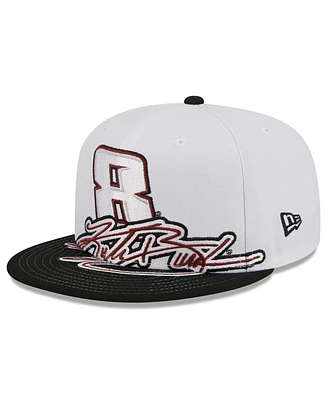 New Era Men's White/Black Kyle Busch 9FIFTY Snapback Hat