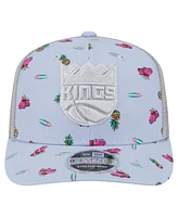 New Era Men's Light Blue/Gray Sacramento Kings Adventure Aloha Pattern 9SEVENTY Stretch-Snap Hat