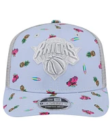 New Era Men's Light Blue/Gray New York Knicks Adventure Aloha Pattern 9SEVENTY Stretch-Snap Hat