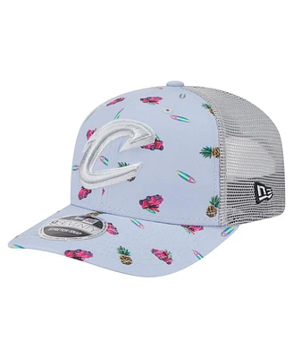 New Era Men's Light Blue/Gray Cleveland Cavaliers Adventure Aloha Pattern 9SEVENTY Stretch-Snap Hat