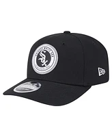 New Era Men's Black Chicago White Sox Circle Patch 9SEVENTY Stretch-Snap Hat