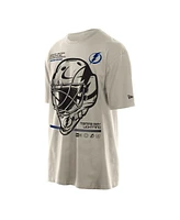 New Era Men's Tan Tampa Bay Lightning Goalie Mask T-Shirt