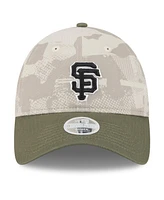 New Era Women's Light Beige/Olive San Francisco Giants 2025 Armed Forces Day 9TWENTY Adjustable Hat