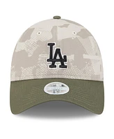 New Era Women's Light Beige/Olive Los Angeles Dodgers 2025 Armed Forces Day 9TWENTY Adjustable Hat