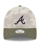 New Era Women's Light Beige/Olive Atlanta Braves 2025 Armed Forces Day 9TWENTY Adjustable Hat