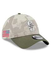New Era Men's Light Beige/Olive Seattle Mariners 2025 Armed Forces Day 9TWENTY Adjustable Hat