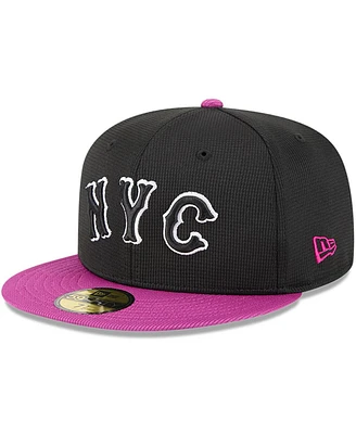 New Era Men's Charcoal/Purple York Mets City Connect Batting Practice 59FIFTY Fitted Hat