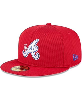 New Era Men's Red Atlanta Braves City Connect Batting Practice 59FIFTY Fitted Hat