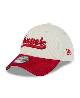 New Era Men's Cream/Red Los Angeles Angels City Connect Batting Practice 39THIRTY Flex Hat
