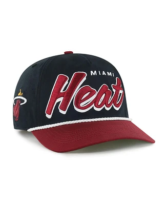'47 Brand Men's Black/Red Miami Heat Dropshadow Rope Hitch Adjustable Hat