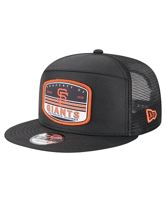 New Era Men's Black San Francisco Giants Split Panel 9FIFTY Trucker Snapback Hat