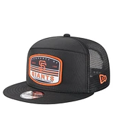 New Era Men's Black San Francisco Giants Split Panel 9FIFTY Trucker Snapback Hat