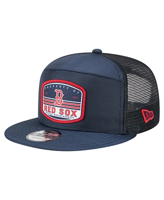 New Era Men's Navy Boston Red Sox Split Panel 9FIFTY Trucker Snapback Hat