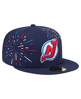 New Era Men's Navy Jersey Devils Americana Fireworks 59FIFTY Fitted Hat